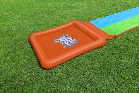 Podwójny Ślizg wodny Super Splash dla dzieci 3+ BESTWAY Tor 531cm + Brodzik 129 l + Natrysk