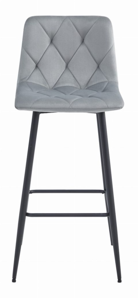 Hoker NADO - aksamit srebrno-szary / nogi czarne 2 sztuki