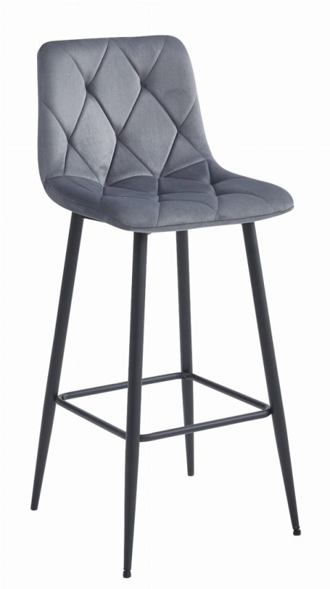 Hoker NADO - ciemny szary aksamit / nogi czarne 3 sztuki