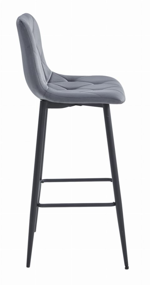 Hoker NADO - ciemny szary aksamit / nogi czarne 3 sztuki