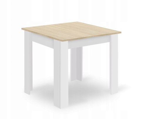 Zestaw stół kwadratowy 80x80 dąb sonoma + 4 krzesła OSAKA białe