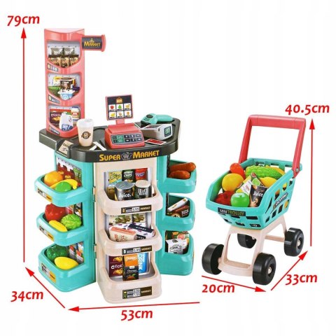 SUPERMARKET SKLEP WÓZEK NA ZAKUPY WAGA CZYTNIK 76