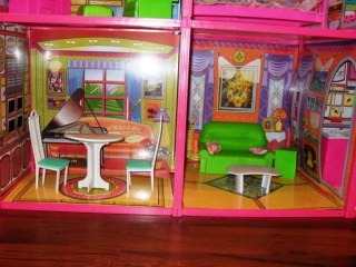 WIELKI DOMEK DLA LALEK + MEBELKI 6 POKOI 6983