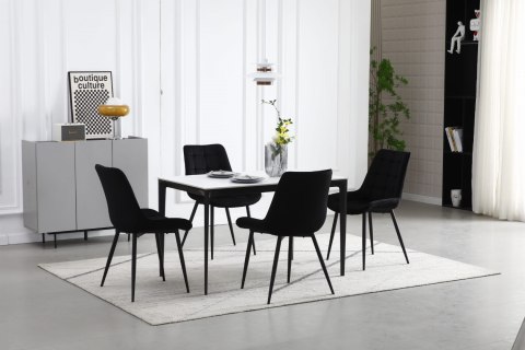 Krzesło BERA - czarny aksamit / nogi czarne x 1