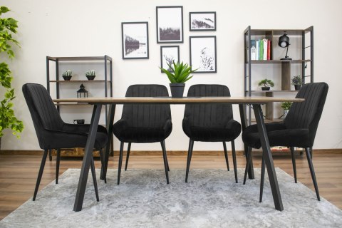 Krzesło LARY - czarny aksamit x 1