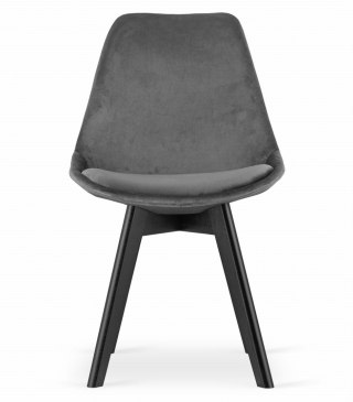 Krzesło NORI - szary ciemny aksamit - nogi czarne x 1