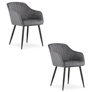 Krzesło DAXO - ciemny szary aksamit x 2
