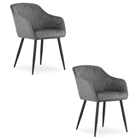 Krzesło DAXO - ciemny szary aksamit x 2
