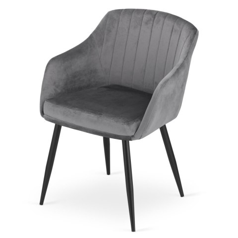 Krzesło DAXO - ciemny szary aksamit x 2