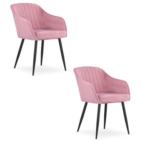 Krzesło DAXO - róż aksamit x 2