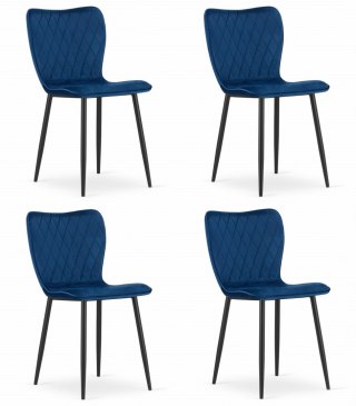 Krzesło FOX - granat aksamit x 4