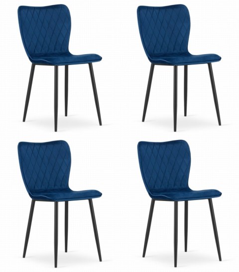 Krzesło FOX - granat aksamit x 4