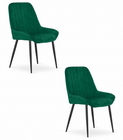 Krzesło LARY - ciemna zieleń aksamit x 2