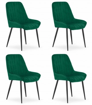 Krzesło LARY - ciemna zieleń aksamit x 4