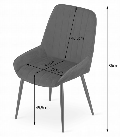 Krzesło LARY - ciemna zieleń aksamit x 4