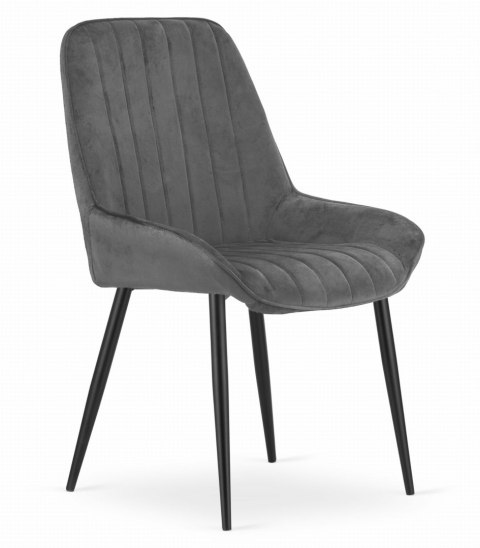Krzesło LARY - ciemny szary aksamit x 1