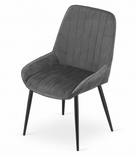 Krzesło LARY - ciemny szary aksamit x 4