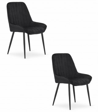Krzesło LARY - czarny aksamit x 2