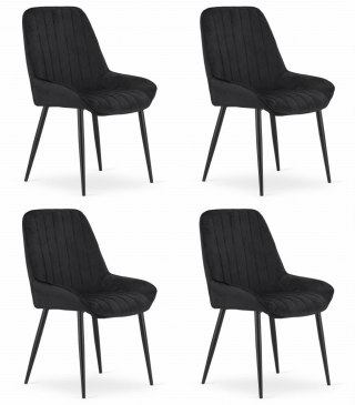 Krzesło LARY - czarny aksamit x 4