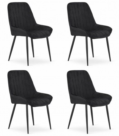 Krzesło LARY - czarny aksamit x 4