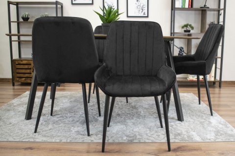 Krzesło LARY - czarny aksamit x 4