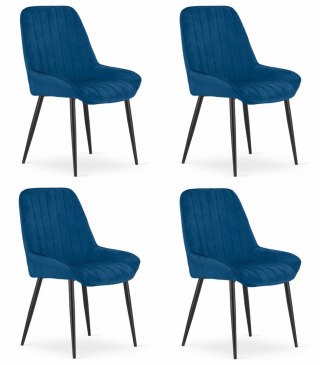 Krzesło LARY - granat aksamit x 4