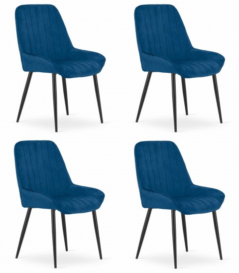 Krzesło LARY - granat aksamit x 4