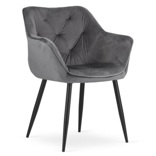 Krzesło MADERA - ciemny szary aksamit x 1