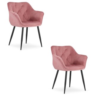 Krzesło MADERA - róż aksamit x 2