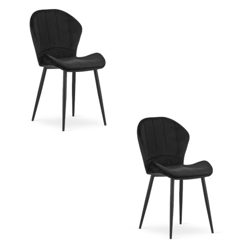 Krzesło TERNI - czarny aksamit x 2