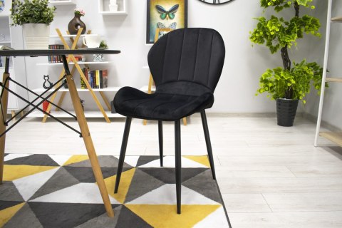 Krzesło TERNI - czarny aksamit x 2