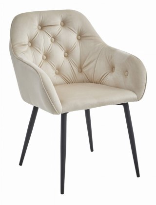 Krzesło FORIO - beż aksamit / nogi czarne x 1