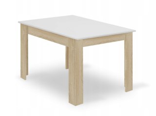Stół do kuchni salonu 120x80 cm Biały + Dąb Sonoma