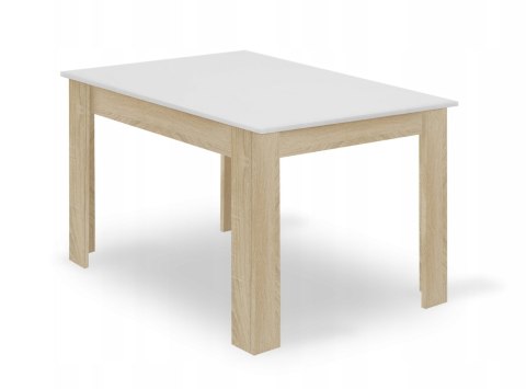 Stół do kuchni salonu 120x80 cm Biały + Dąb Sonoma