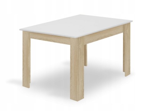Stół do kuchni salonu 120x80 cm Biały + Dąb Sonoma