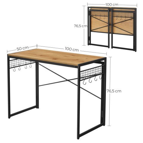 Biurko Komputerowe dąb sonoma/ czarnny