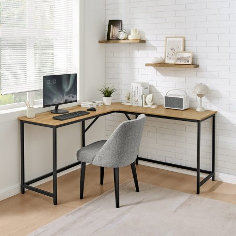 Biurko Komputerowe narożne dąb sonoma / czarne nogi