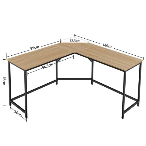 Biurko Komputerowe narożne dąb sonoma / czarne nogi