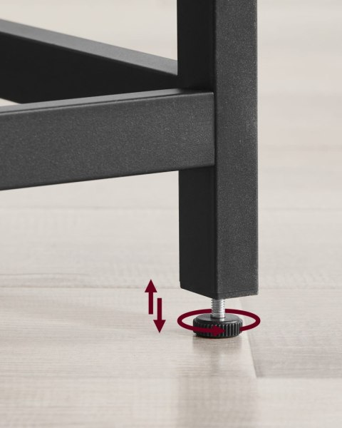 Biurko Komputerowe narożne dąb sonoma / czarne nogi