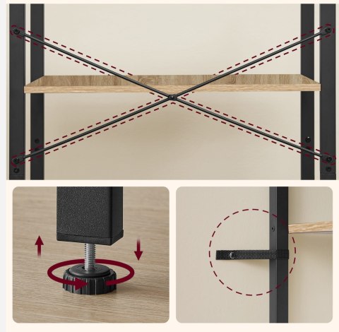 Regał Półka na Książki - sonoma