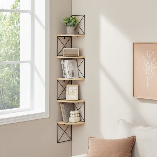 REGAŁ PÓŁKA NA KSIĄZKI KWIATY OZDOBY DĄB SONOMA/ CZARNY LOFT