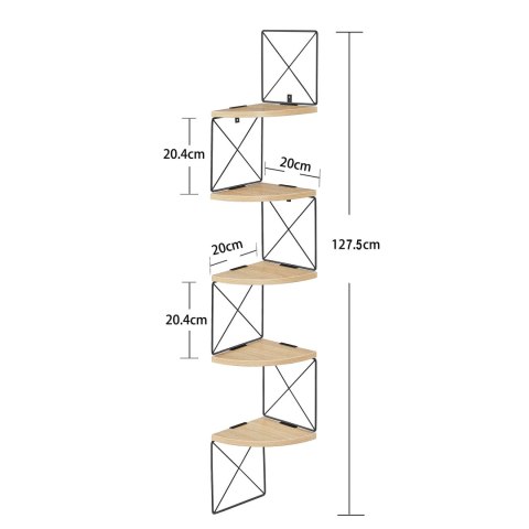 REGAŁ PÓŁKA NA KSIĄZKI KWIATY OZDOBY DĄB SONOMA/ CZARNY LOFT