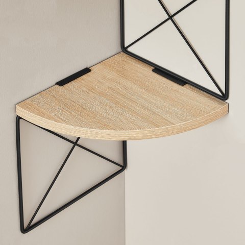 REGAŁ PÓŁKA NA KSIĄZKI KWIATY OZDOBY DĄB SONOMA/ CZARNY LOFT