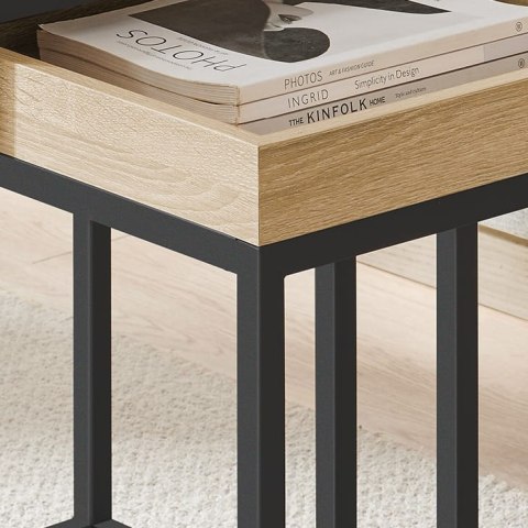 Stolik Kawowy 2-częściowy - sonoma / czarny