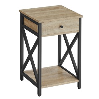 SZAFKA NOCNA Z SZUFLADĄ DĄB SONOMA/ CZARNY