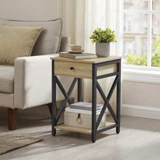 SZAFKA NOCNA Z SZUFLADĄ DĄB SONOMA/ CZARNY