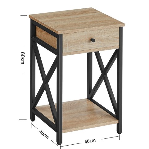 SZAFKA NOCNA Z SZUFLADĄ DĄB SONOMA/ CZARNY