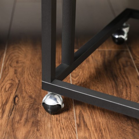 STOLIK BOCZNY MOBILNY NA KÓŁKACH DĄB SONOMA/ CZARNY