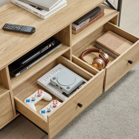 SZAFKA RTV 145 CM DĄB SONOMA/ CZARNY LOFT