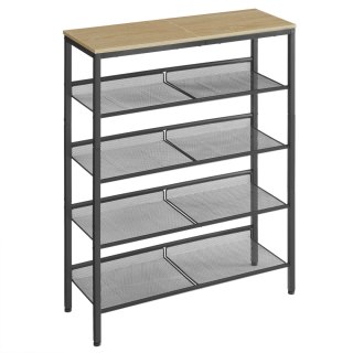 Szafka regał na buty z półką 75 cm dąb sonoma/ czarny loft